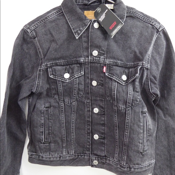 Levi’s Premium Cotton Denim Trucker Jean Jacket NWT Ex Boyfriend w Embroidery - Picture 10 of 12